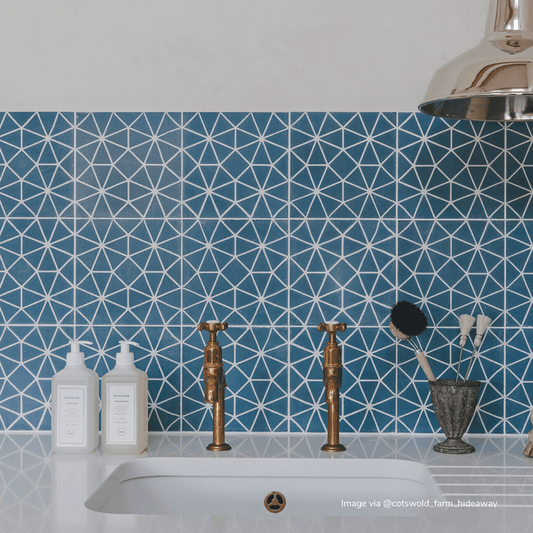 Anthropologie Blue Tile Tiles - Handmade