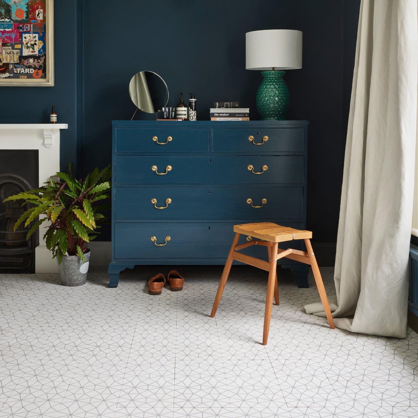 Grey Octagon Tile Tiles - Handmade