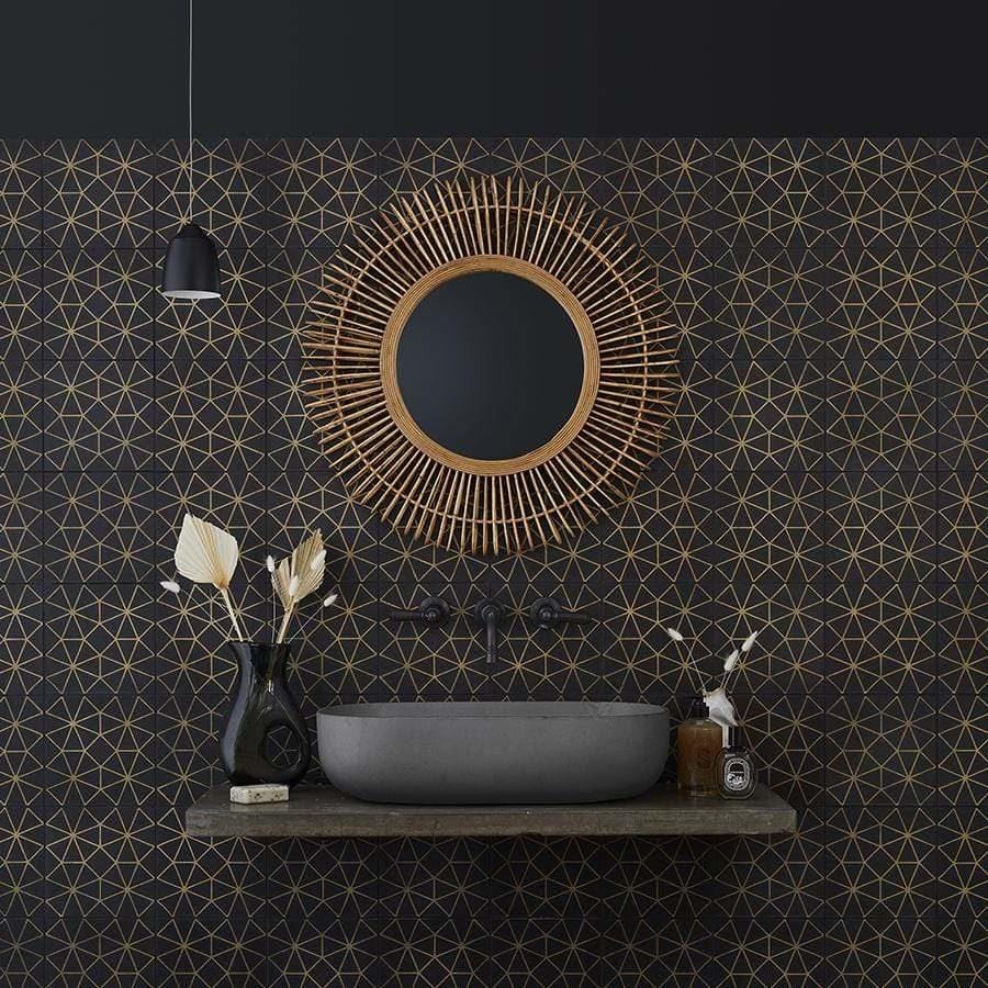 Anthropologie Noir Tile Tiles - Handmade