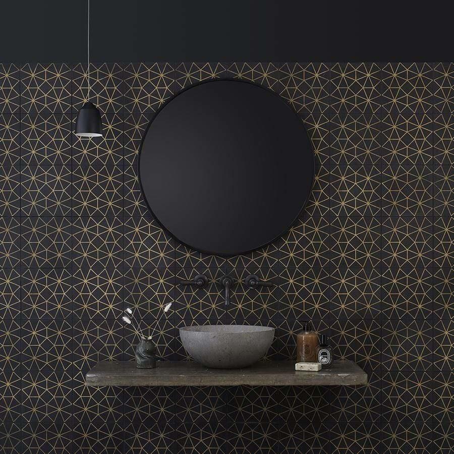 Anthropologie Noir Tile Tiles - Handmade