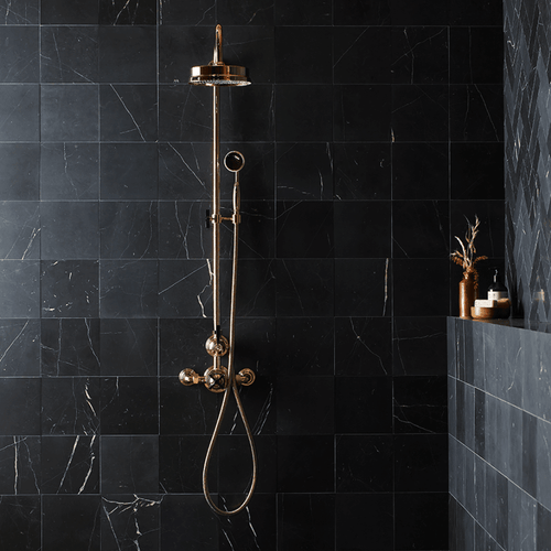 Black Veined Honed Marble Tiles – Marble