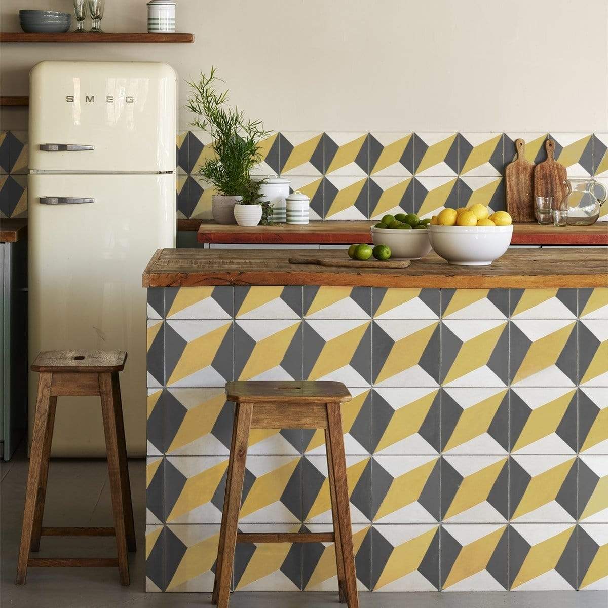 Canola Yellow Otura Tile Tiles - Handmade