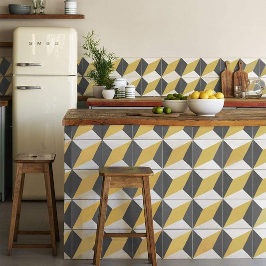 Canola Yellow Otura Tile Tiles - Handmade
