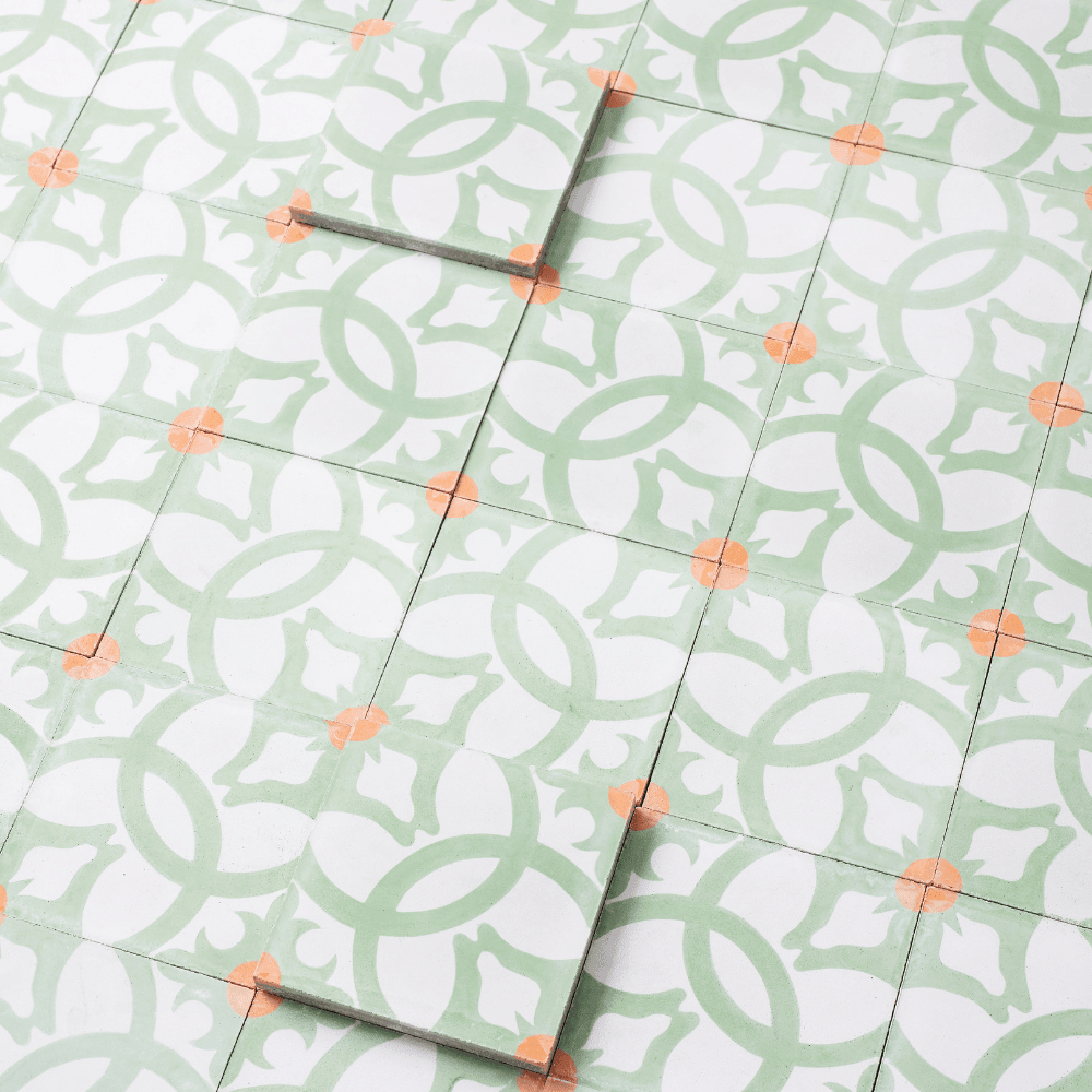 Green Carmona Tile Tiles - Handmade