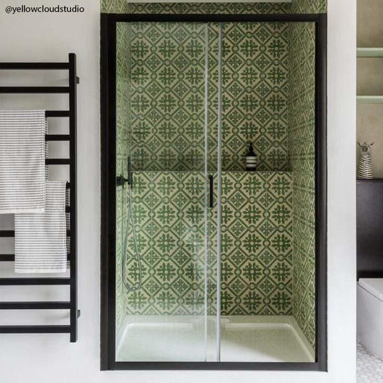 Green Basco Tile Tiles - Handmade