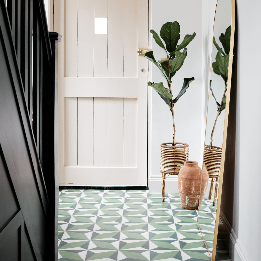 Green Otura Tile Tiles - Handmade