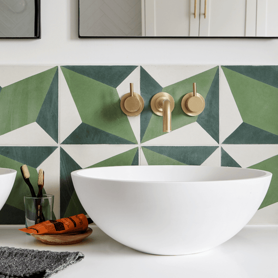 Green Otura Tile Tiles - Handmade