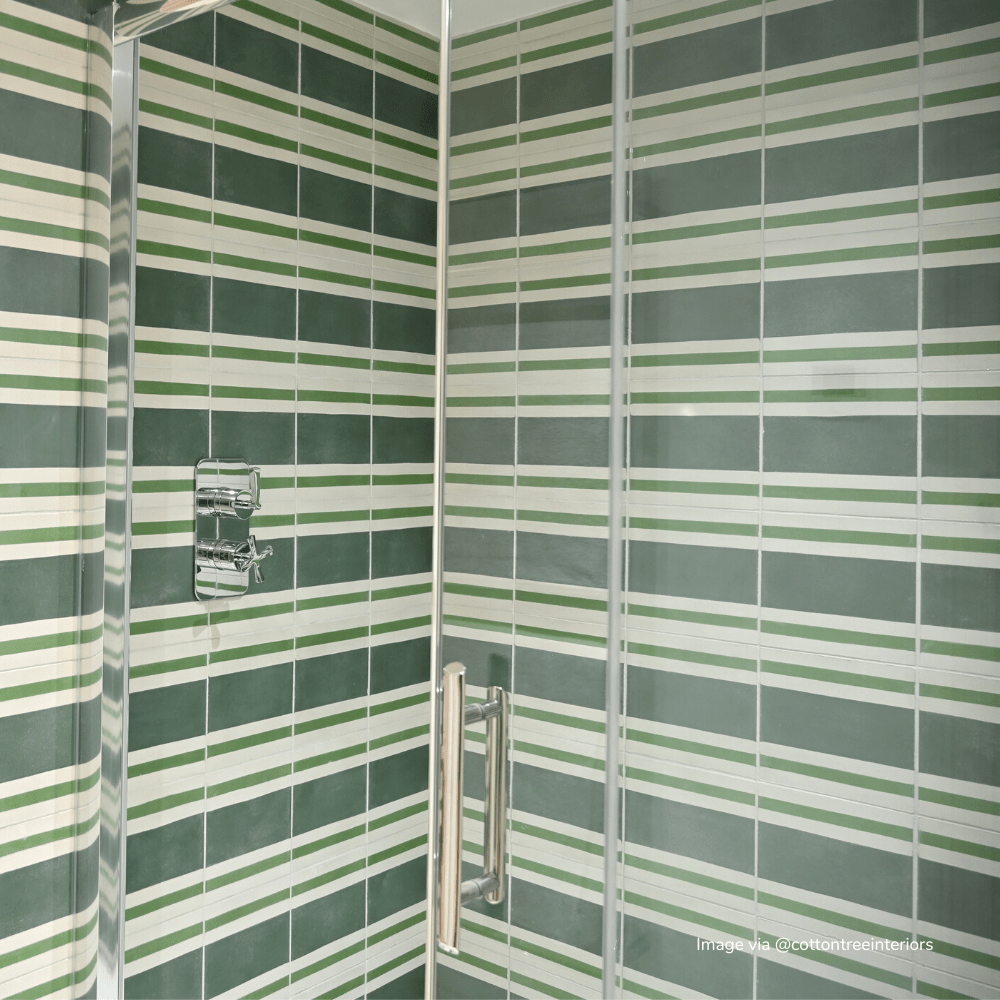 Green Pesadilla Tile Tiles - Handmade