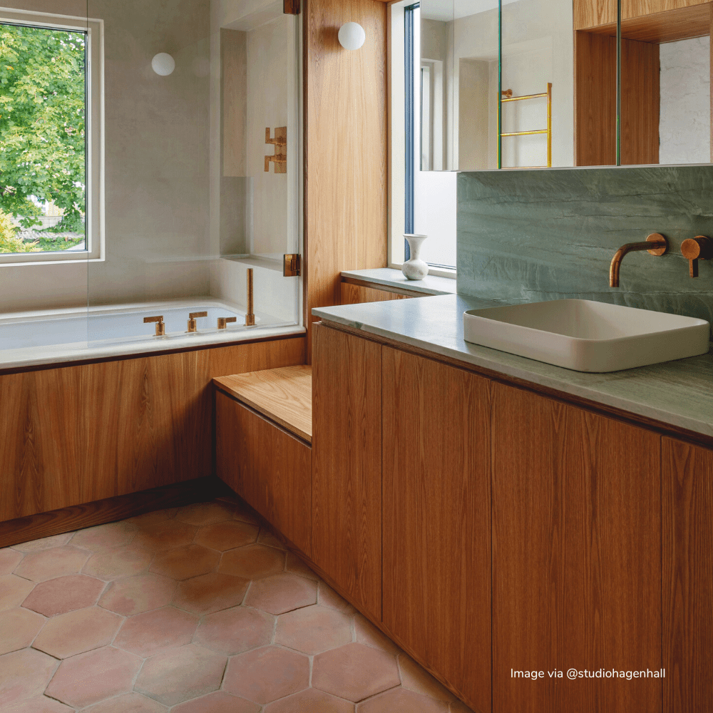 Handmade Hexagonal Naranja Terracotta Tiles - Handmade Terracotta