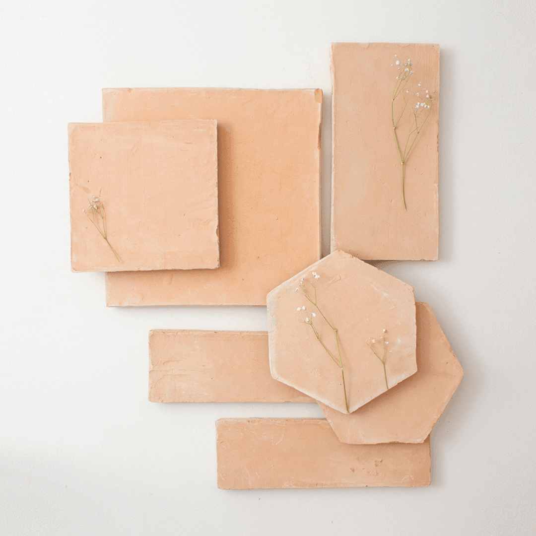 Handmade Square Naranja Terracotta Tiles - Handmade Terracotta
