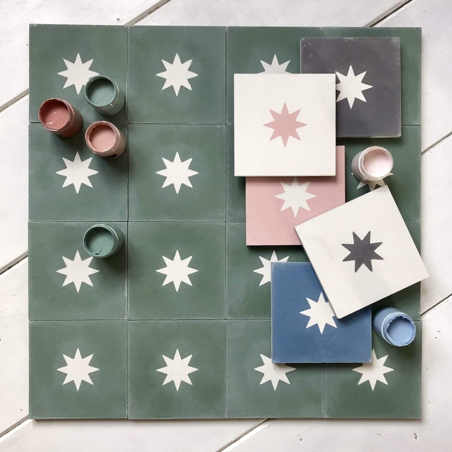 Luna Fennel Tile Tiles - Handmade