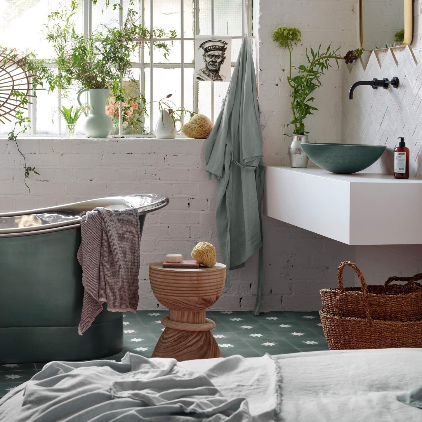 Luna Fennel Tile Tiles - Handmade