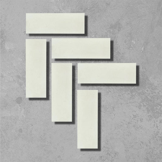 Peppermint Herringbone Tile Tiles - Handmade