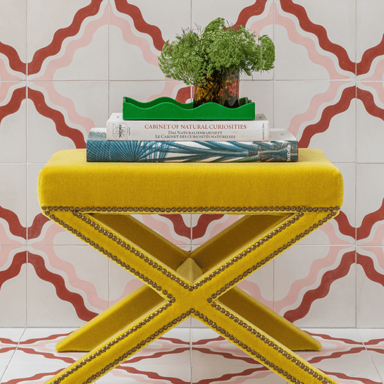 Ric Rac Bubblegum Two Tile Tiles - Handmade