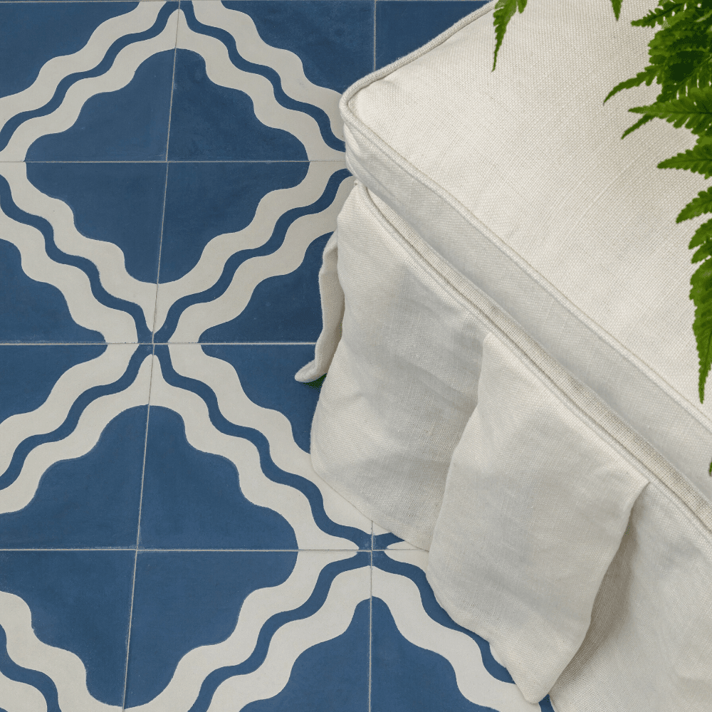 Ric Rac Glacier Mint Two Tile Tiles - Handmade