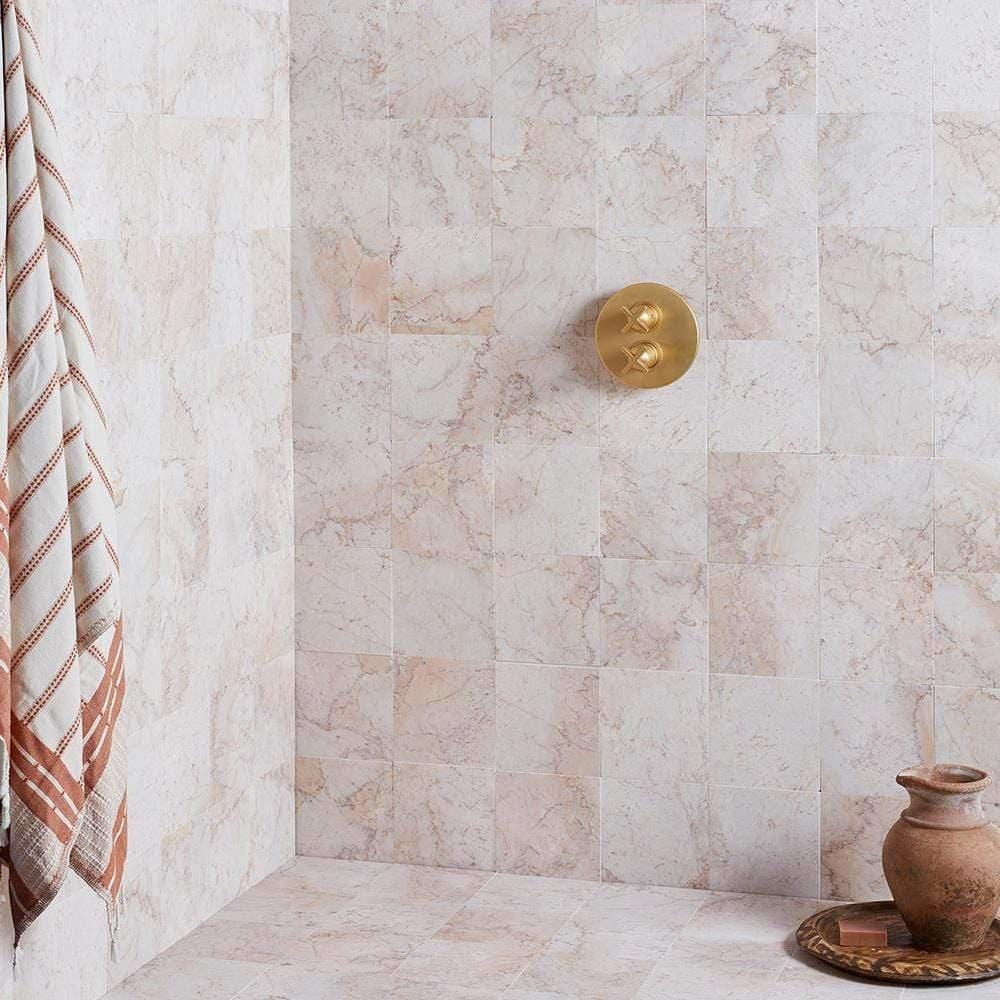 Rose pink square honed marble Tiles – Marble