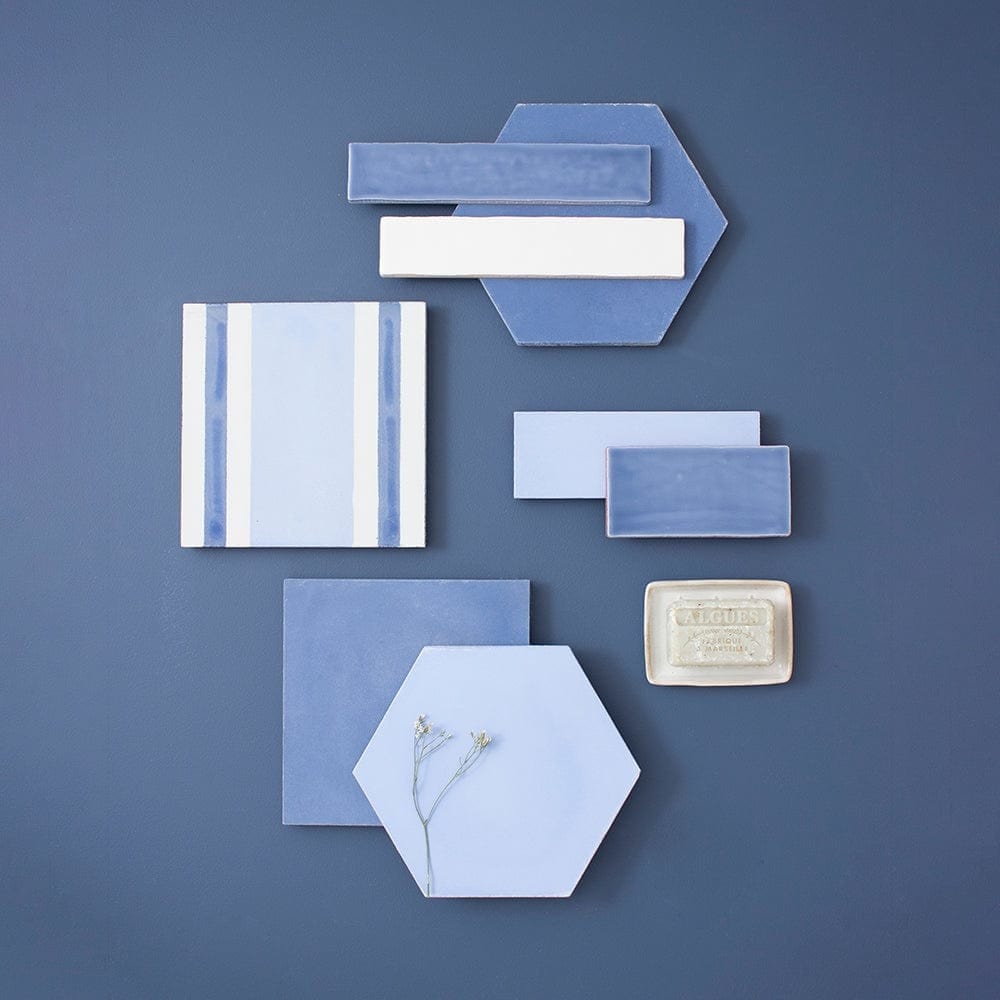 Skinny Navy Metro Tile Tiles - Glazed