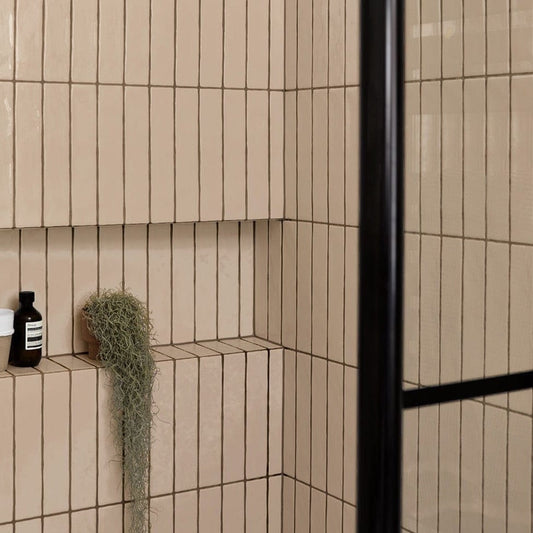 Skinny Pearl Pale Metro Tile Tiles - Glazed