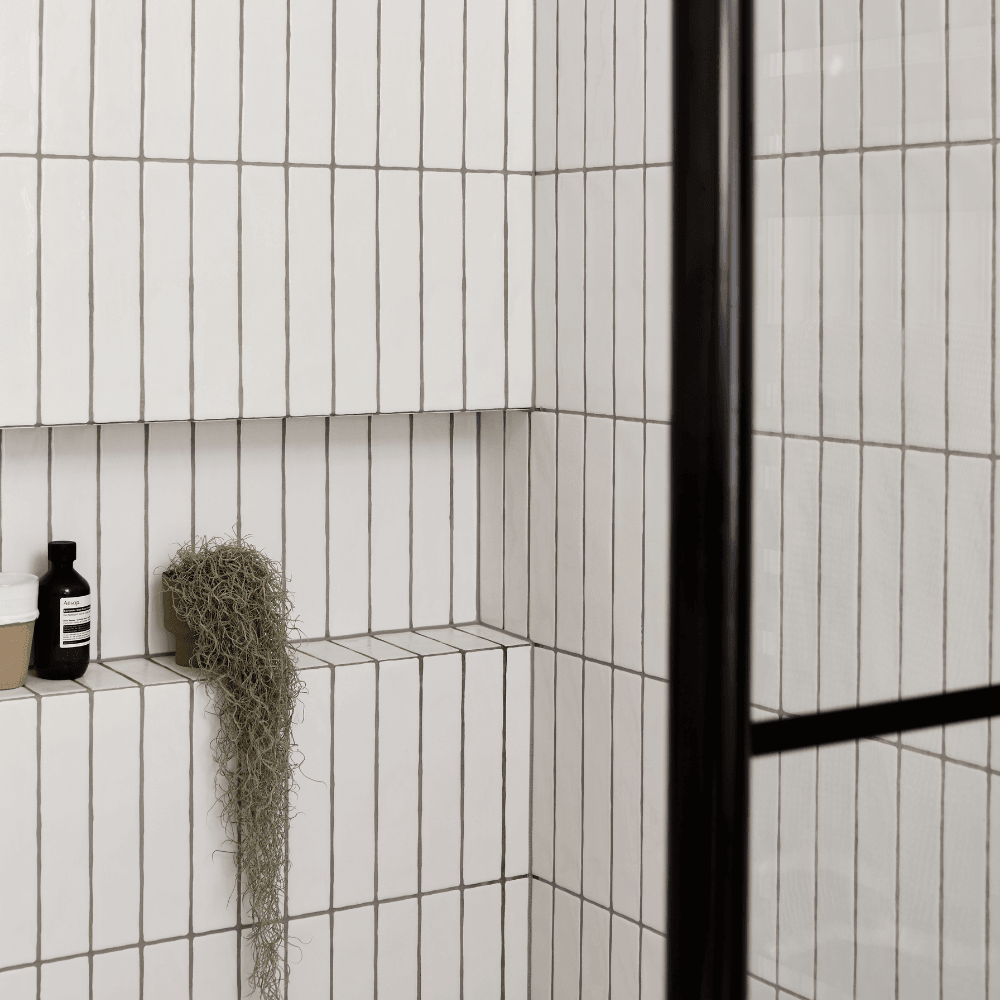 Skinny White Metro Tile Tiles - Glazed