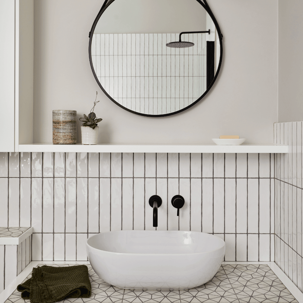 Skinny White Metro Tile Tiles - Glazed