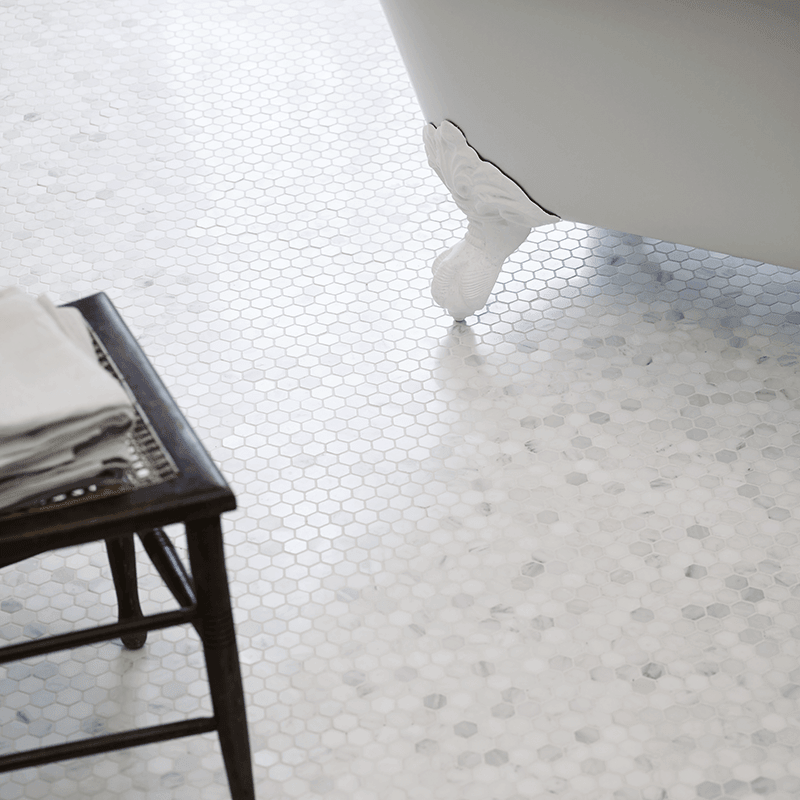 Small Hexagon white marble Tile Tiles – Marble